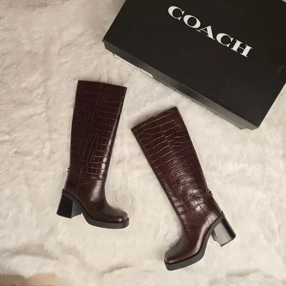 Women's Coach Boot Sculpted C Tall Maple NWT 6 - Picture 9 of 15